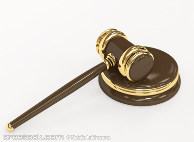 Symbol of justice - judicial 3d gavel. Object ...