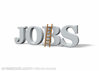 the word jobs and a ladder on white background...